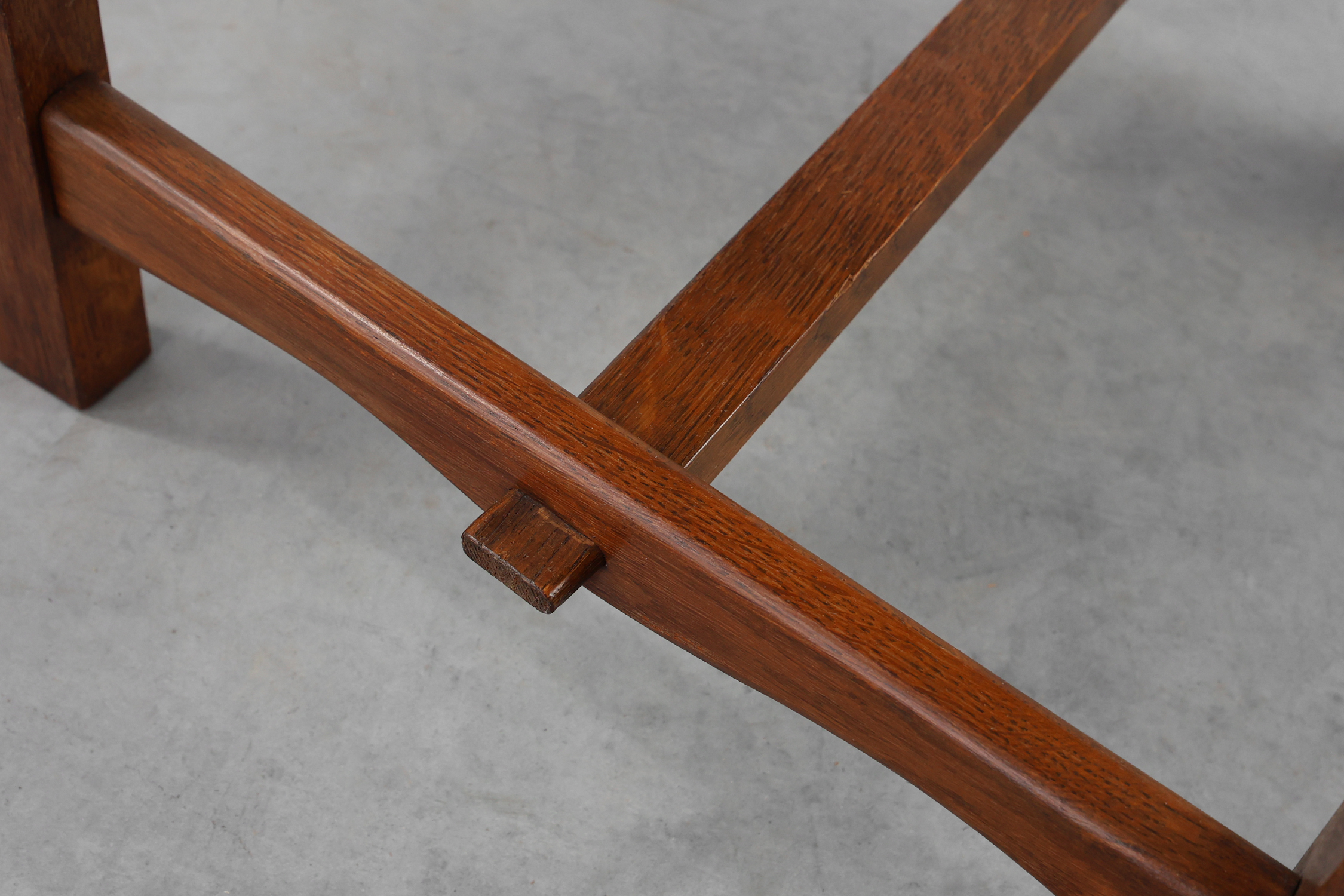 Pair of Mid-Century Brutalist Oak and Wicker Chairs, Belgium, 1960thumbnail